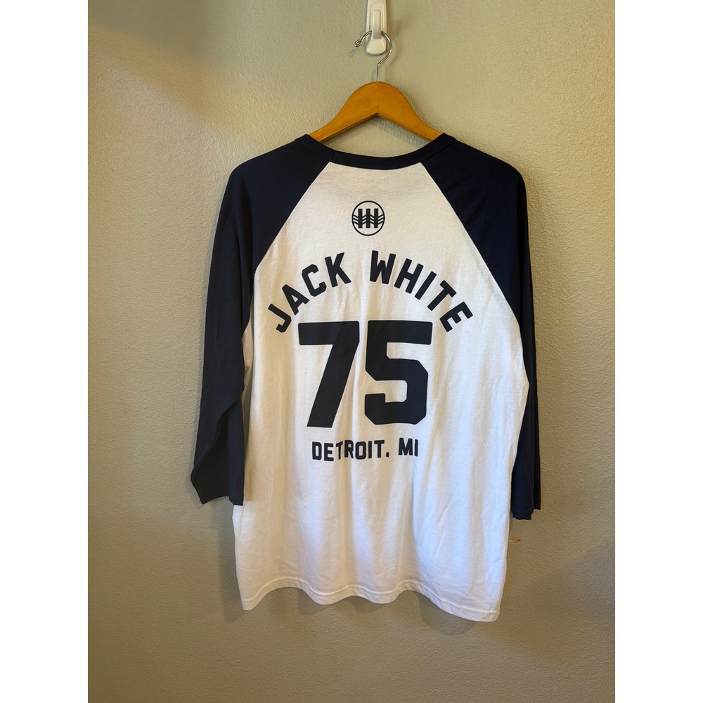 Jack White Baseball XL Tee Detroit Michigan 75 Shirt HTF A Tour Rare Band Music - Picture 3 of 6